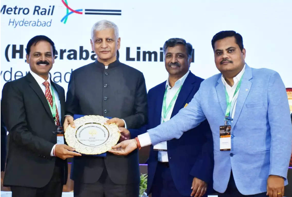 L&T Metro Rail Hyderabad Wins Golden Peacock Award for Safety Excellence.
