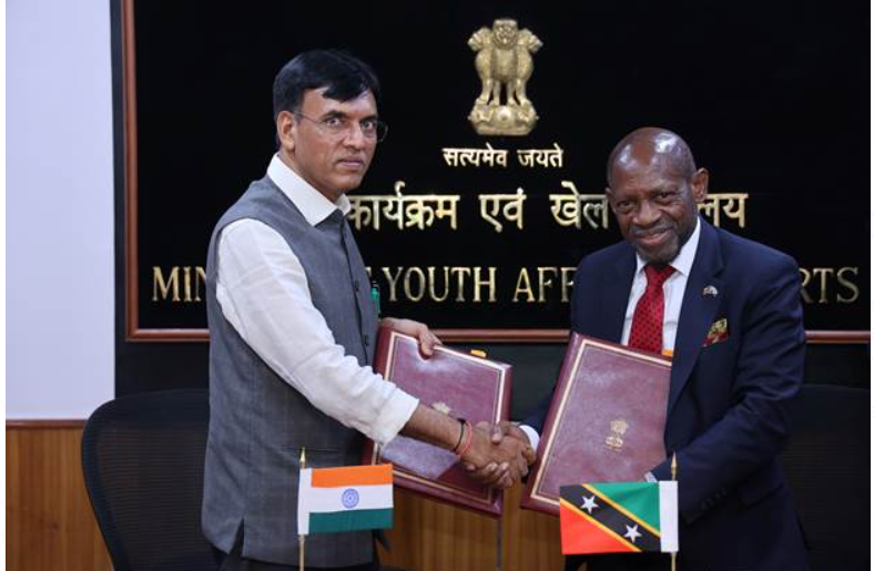 India and Saint Kitts & Nevis(SKN)  Sign MoU on Cooperation in the Field of Sports.
