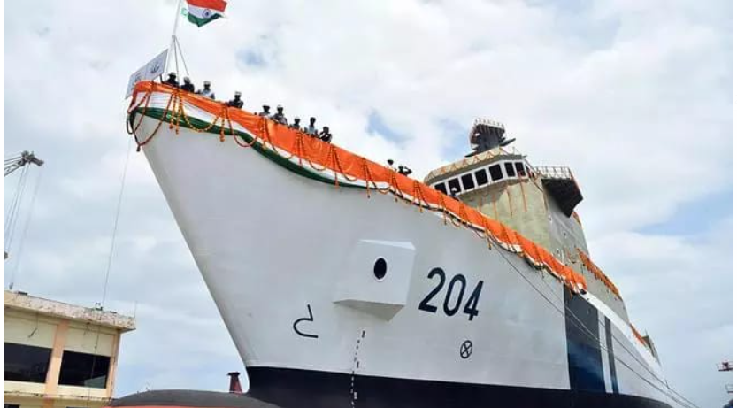 GSL Launches India's First PCVs 'Samudra Pratap' and Yard 1267 for Indian Coast Guard.

