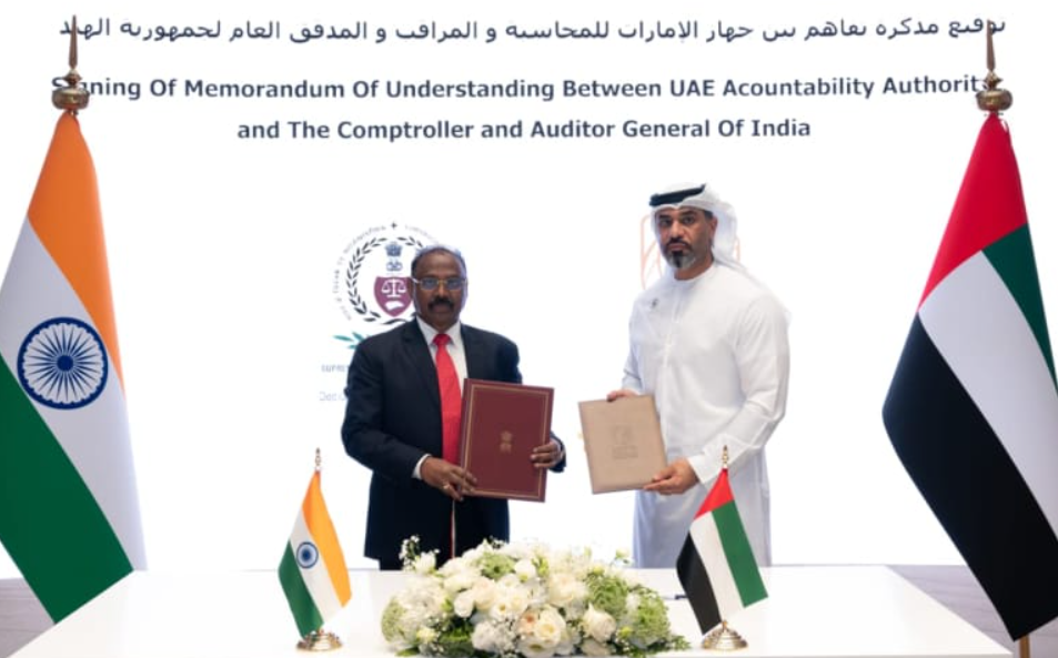 India and UAE (United Arab Emirates) Sign MoU to Strengthen Public Sector Audit Cooperation.

