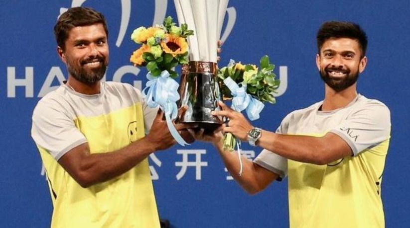 Jeevan Nedunchezhiyan and Vijay Sundar Prashanth Win Doubles Title at Hangzhou Open 2024.
