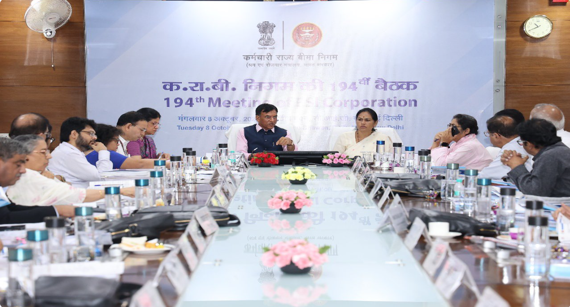 Minister of Labour and Employment Dr. Mansukh Mandaviya chaired the 194th meeting of the Employees' State Insurance Corporation.
