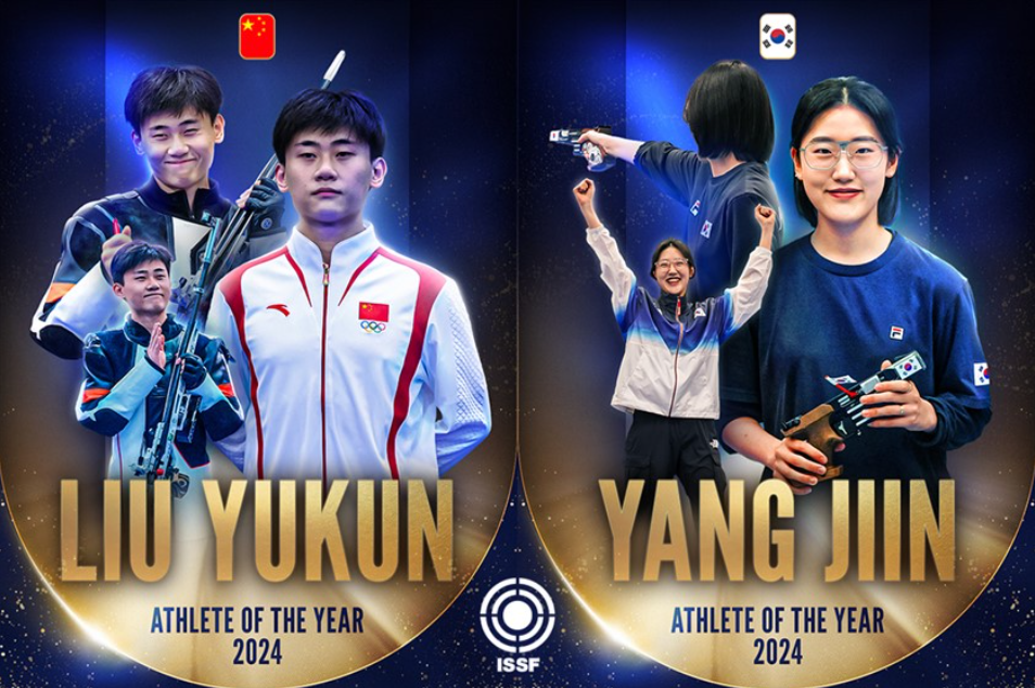 Yang and Liu Announced as ISSF Athletes of the Year 2024.

