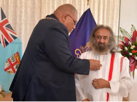 Gurudev Sri Sri Ravi Shankar Receives Fiji's Highest Civilian Honour.
