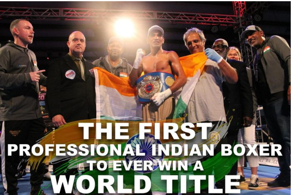 Indian Boxer Mandeep Jangra Wins WBF Super Featherweight World Title.
