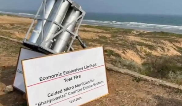 India Successfully Test Fires Its First Indigenous Micro-Missile System, 'Bhargavastra'.