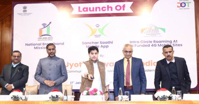 Union Minister Jyotiraditya Scindia Launches Sanchar Saathi App, NBM 2.0, and ICR Facility to Enhance Telecom Connectivity.