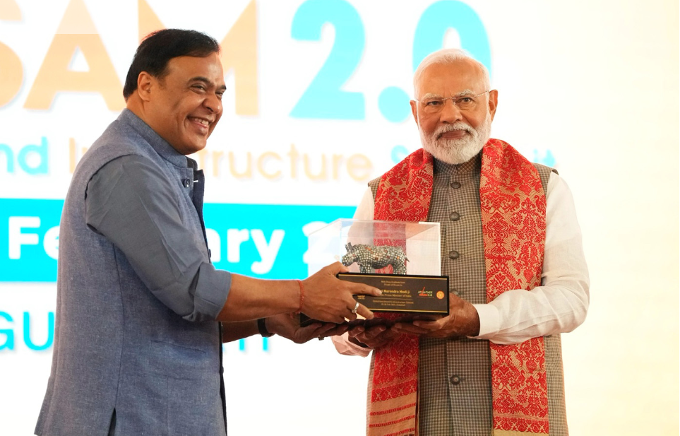 PM Narendra Modi Inaugurates Advantage Assam 2.0 Investment & Infrastructure Summit in Guwahati, Assam.