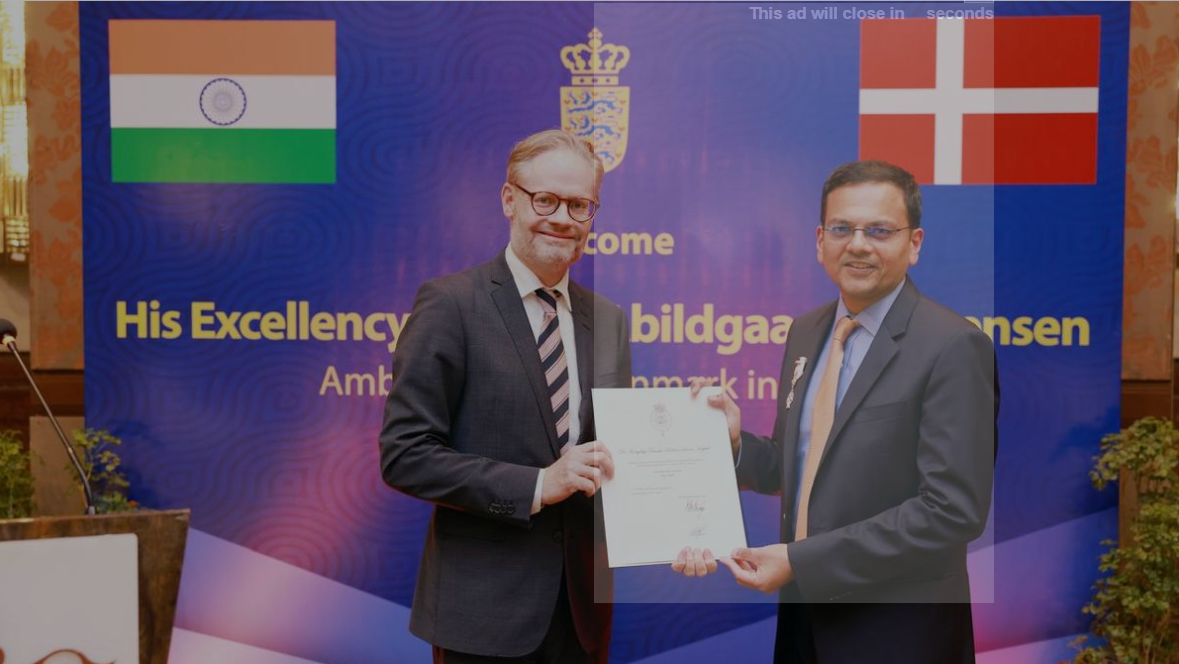 Sanmar Group Chairman Vijay Sankar Awarded Denmark's Knight's Cross for Consular Services.
