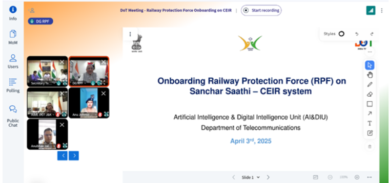DoT & RPF Collaborate to Strengthen Mobile Phone Security for Train Passengers.