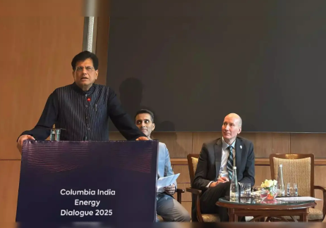Union Minister Piyush Goyal Highlights India’s Clean Energy Leadership at Columbia India Energy Dialogue in New Delhi.