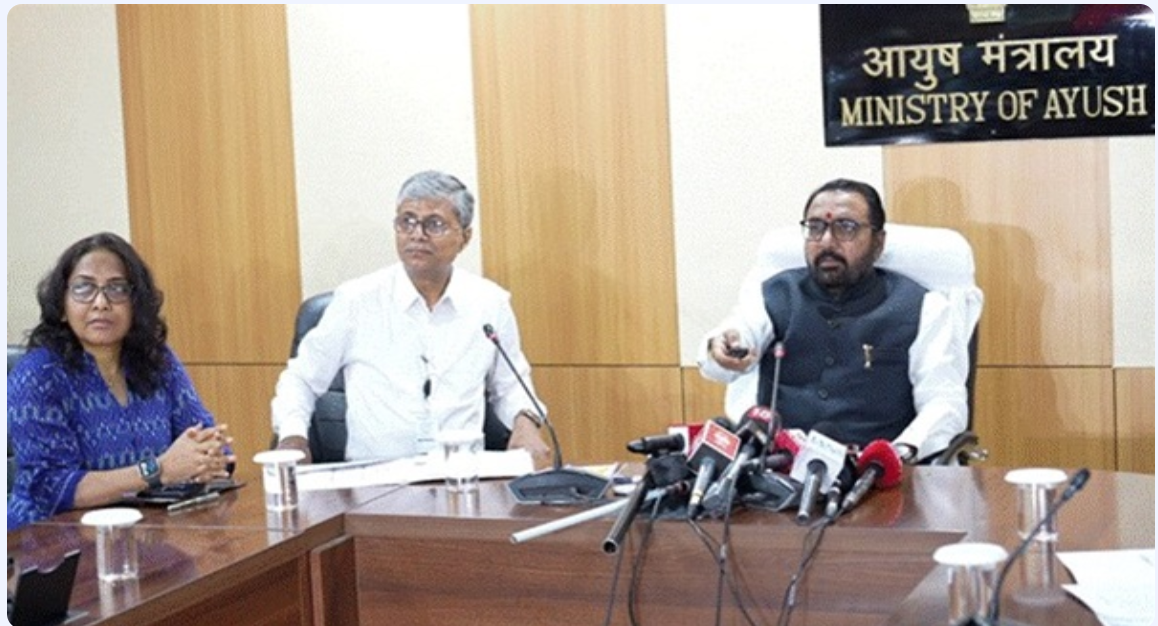 Union Minister Prataprao Jadhav Unveils 'AyushSuraksha Portal' to Monitor Misleading Advertisements & Adverse Drug Reactions in Traditional Medicine.