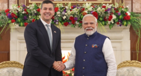 Paraguayan President Santiago Peña Palacios Visits India to Mark 64 Years of Diplomatic Ties and Strengthen Bilateral Cooperation.