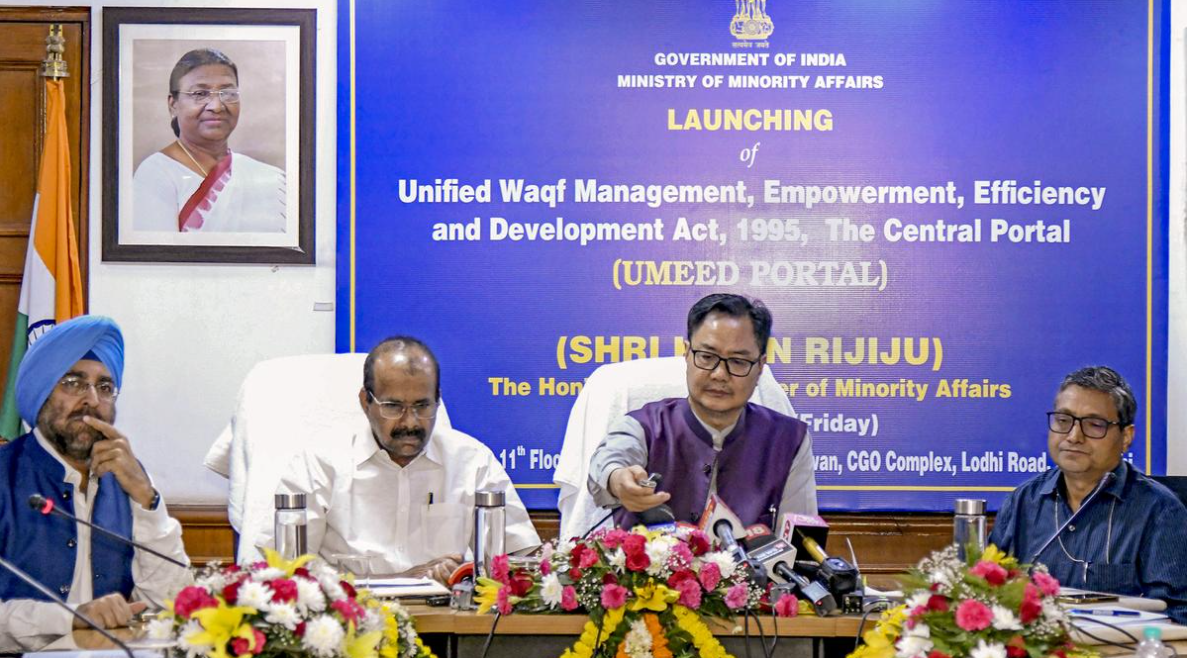 Union Minister Kiren Rijiju Unveils 'UMEED Portal' to Digitally Manage Waqf Properties.
