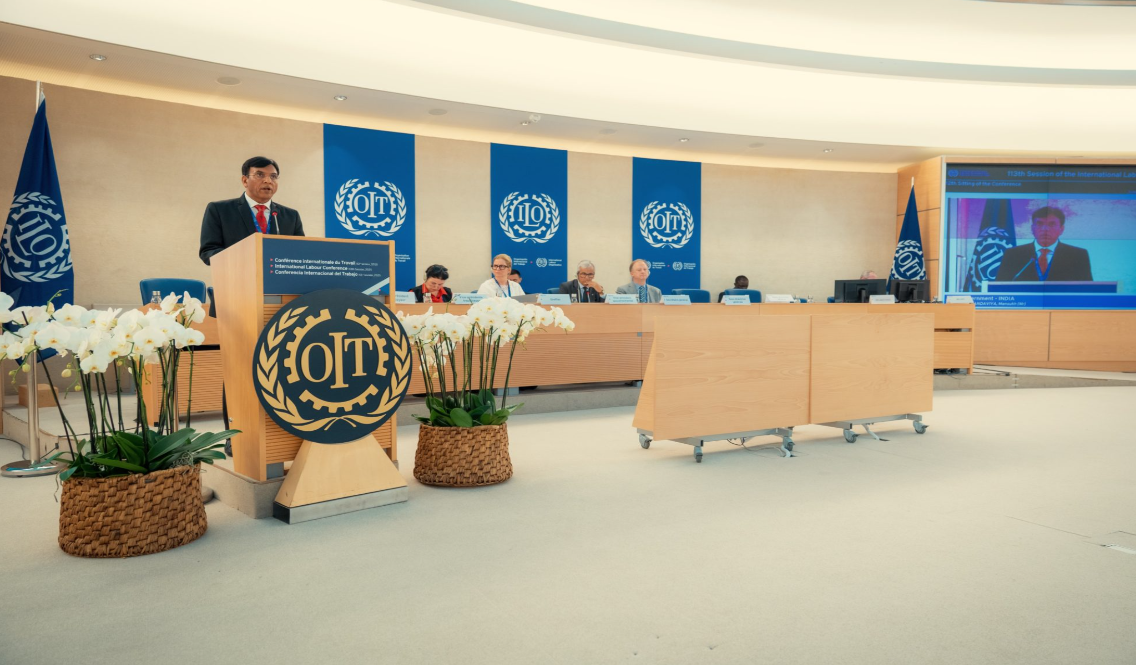 India Presents Landmark Labour Reforms & Social Security Gains at 113th ILO Conference in Geneva.