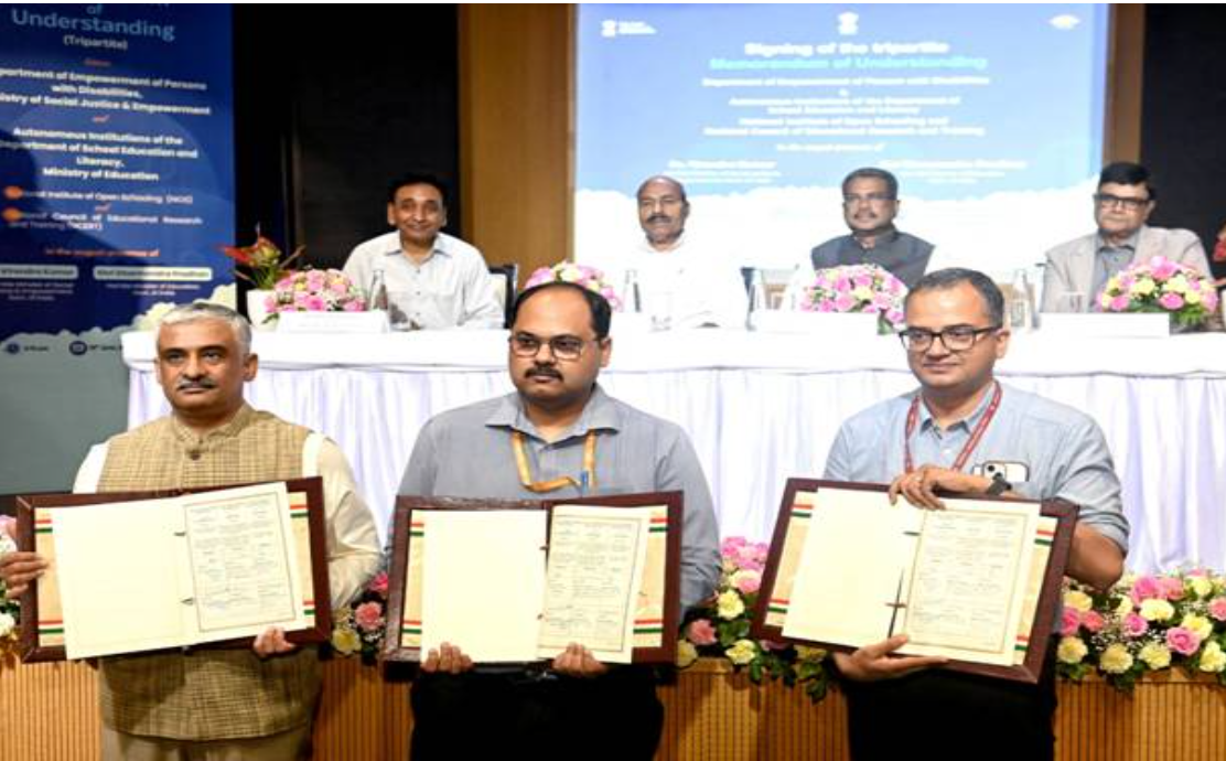 DEPwD, NIOS & NCERT Ink Landmark Tripartite MoU to Strengthen Inclusive Education for Children with Disabilities in India.
