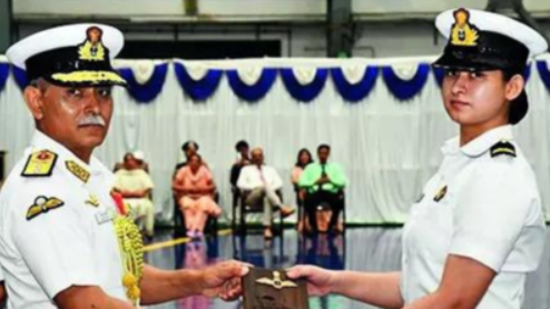 Sub‑Lieutenant Aastha Poonia Becomes Indian Navy’s First Woman Fighter Pilot Trainee.