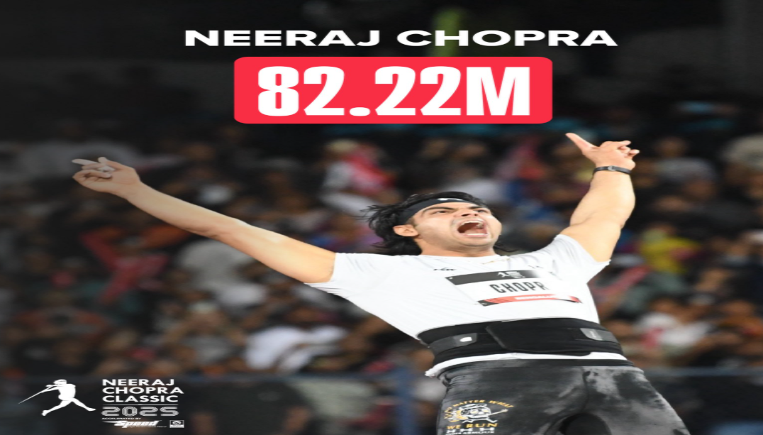 Neeraj Chopra Clinches Gold at Inaugural Neeraj Chopra Classic 2025 in Bengaluru.