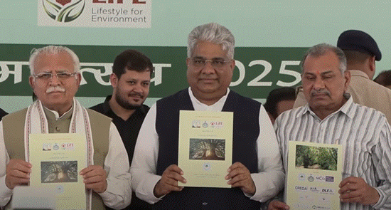 ‘Matri Van’ Urban Forest Initiative Launched in Gurugram, Haryana under Van Mahotsav 2025 by Union Ministers Bhupender Yadav and Manohar Lal Khattar.