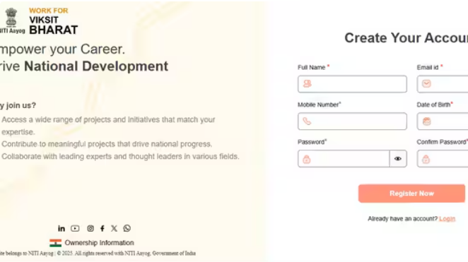 NITI Aayog Launches 'Work for Viksit Bharat' Portal for Skilled Hiring.