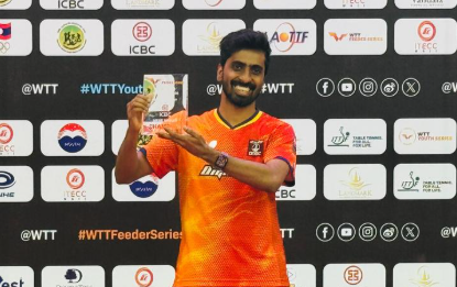 Sathiyan Clinches Men's Singles Title at World Table Tennis Feeder in Laos.