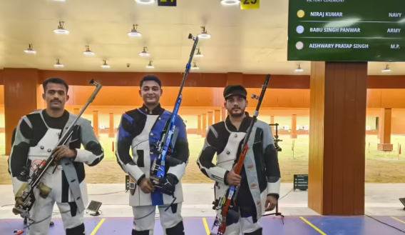 Aishwary Pratap Singh Tomar Clinches Gold in Men’s 50m Rifle 3 Positions at Asian Shooting Championship 2025.