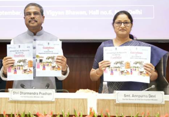 Dharmendra Pradhan & Annapurna Devi Launch Guidelines for Co-location of Anganwadi Centres with Schools in New Delhi.