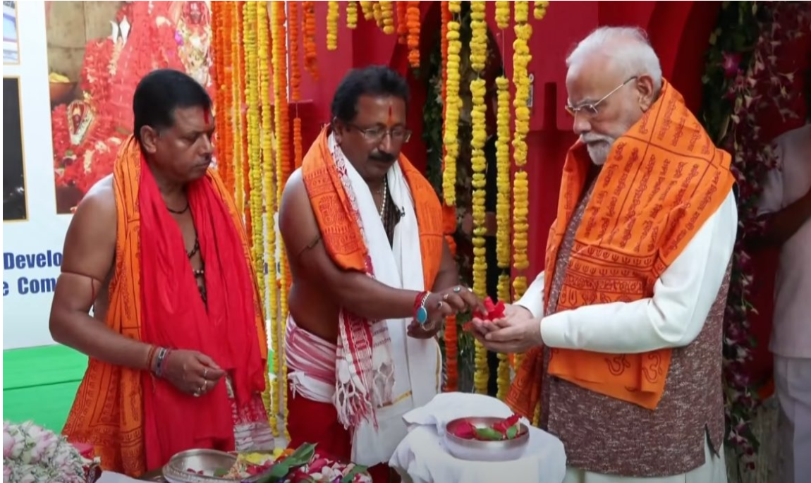 PM Narendra Modi Inaugurates Redeveloped 524-Year-Old Mata Tripura Sundari Temple under PRASHAD Scheme in Tripura.