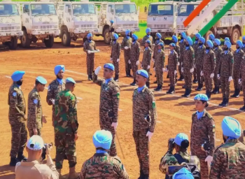 Indian Peacemakers Honored in Abyei, Sudan for UN Service.
