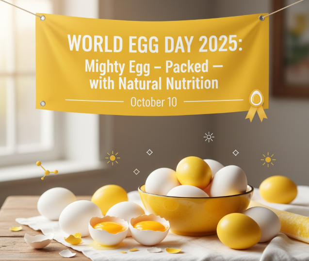 World Egg Day 2025 Celebrated on 10th October Highlighting “Mighty Egg – Packed with Natural Nutrition”.