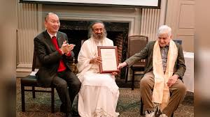 Gurudev Sri Sri Ravi Shankar honoured with 2025 World Leader for Peace and Security Award.